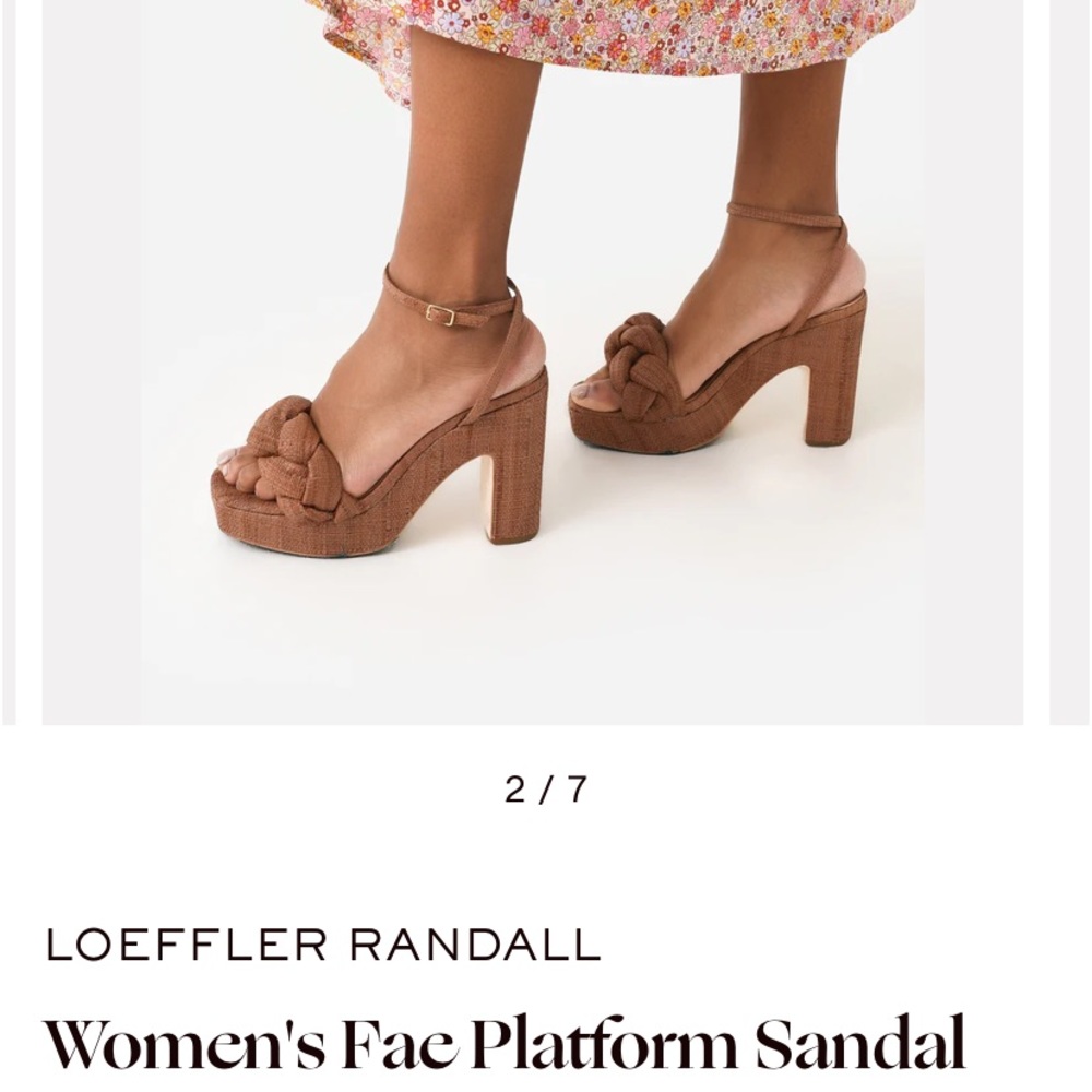 Loeffler Randall Fae Platform brown heel size 7